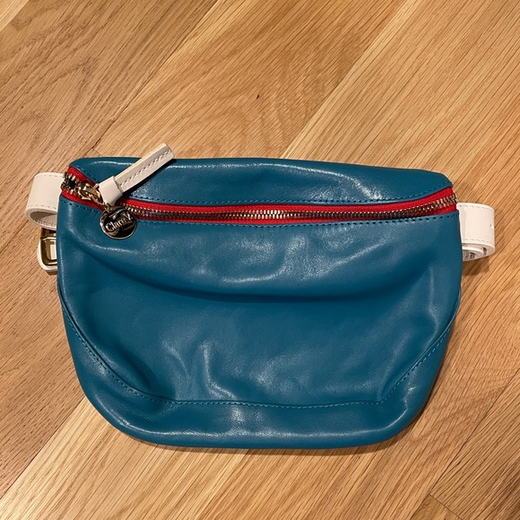 Clare V Handbags - NWOT Clare V. Blue Fanny Pack with White Strap
